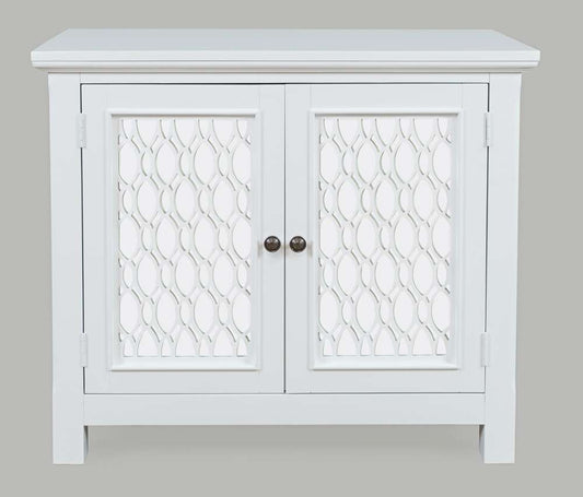 Jofran - Isabella 38in Luxury Mirrored Accent Storage Cabinet, White - 2251-38KD veiw 1