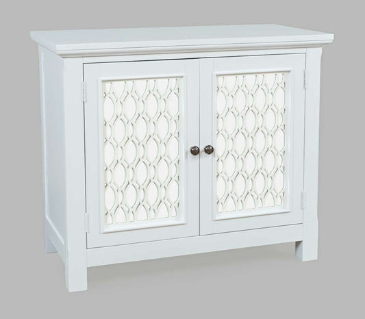 Jofran - Isabella 38in Luxury Mirrored Accent Storage Cabinet, White - 2251-38KD veiw 2