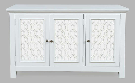 Jofran - Isabella 54in Luxury Mirrored Accent Storage Cabinet, White - 2251-54KD veiw 1