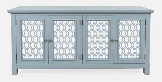 Jofran - Isabella 69in Luxury Mirrored Sideboard Storage Cabinet, Blue - 2252-69KD veiw 1