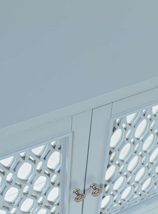 Jofran - Isabella 69in Luxury Mirrored Sideboard Storage Cabinet, Blue - 2252-69KD veiw 2