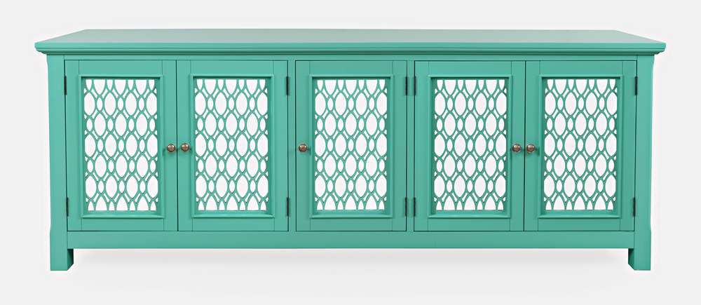 Jofran - Isabella 86in Luxury Mirrored Sideboard Storage Cabinet, Aqua - 2253-86KD veiw 1