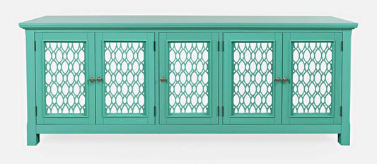 Jofran - Isabella 86in Luxury Mirrored Sideboard Storage Cabinet, Aqua - 2253-86KD veiw 1