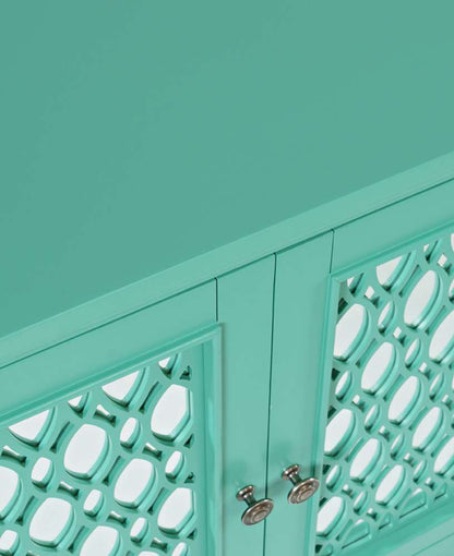 Jofran - Isabella 86in Luxury Mirrored Sideboard Storage Cabinet, Aqua - 2253-86KD veiw 2