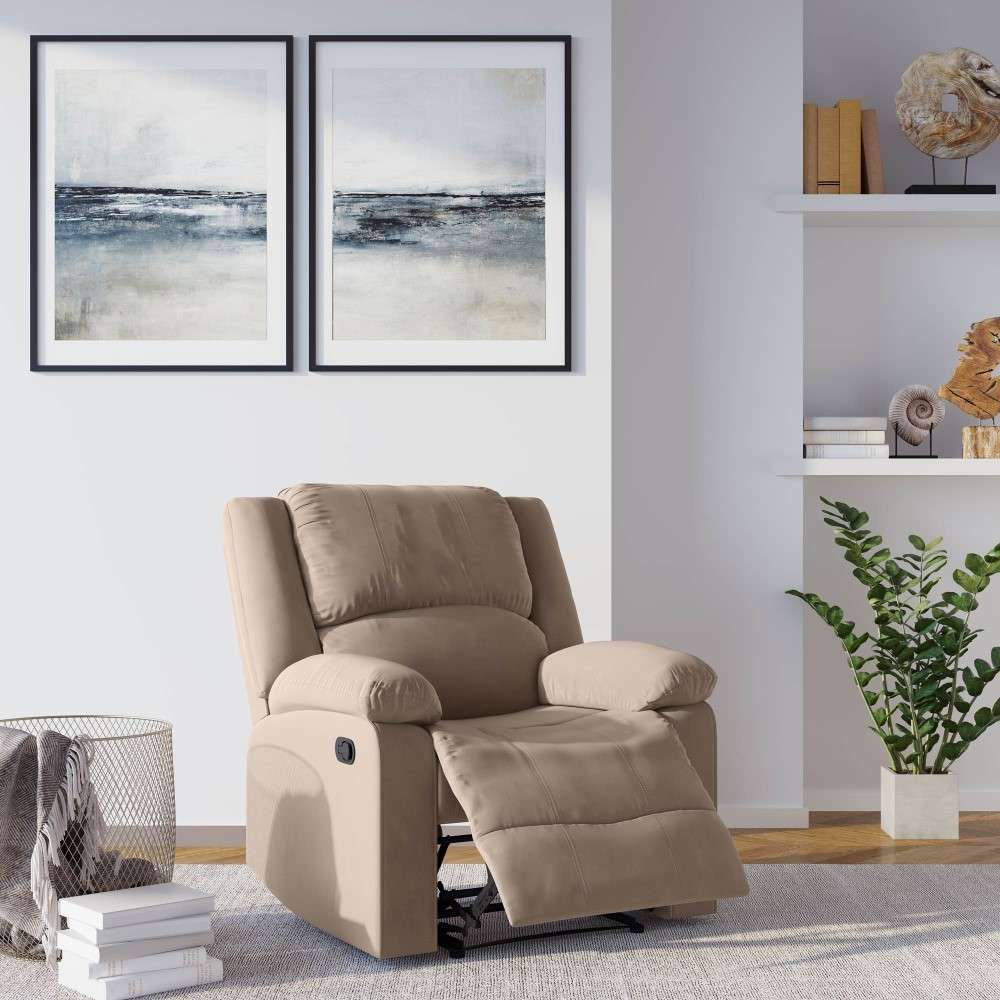 Relax A Lounger - Phyllis Microfiber Manual Recliner, Beige by Lifestyle Solutions - RR-PRK1CM2022 veiw 8