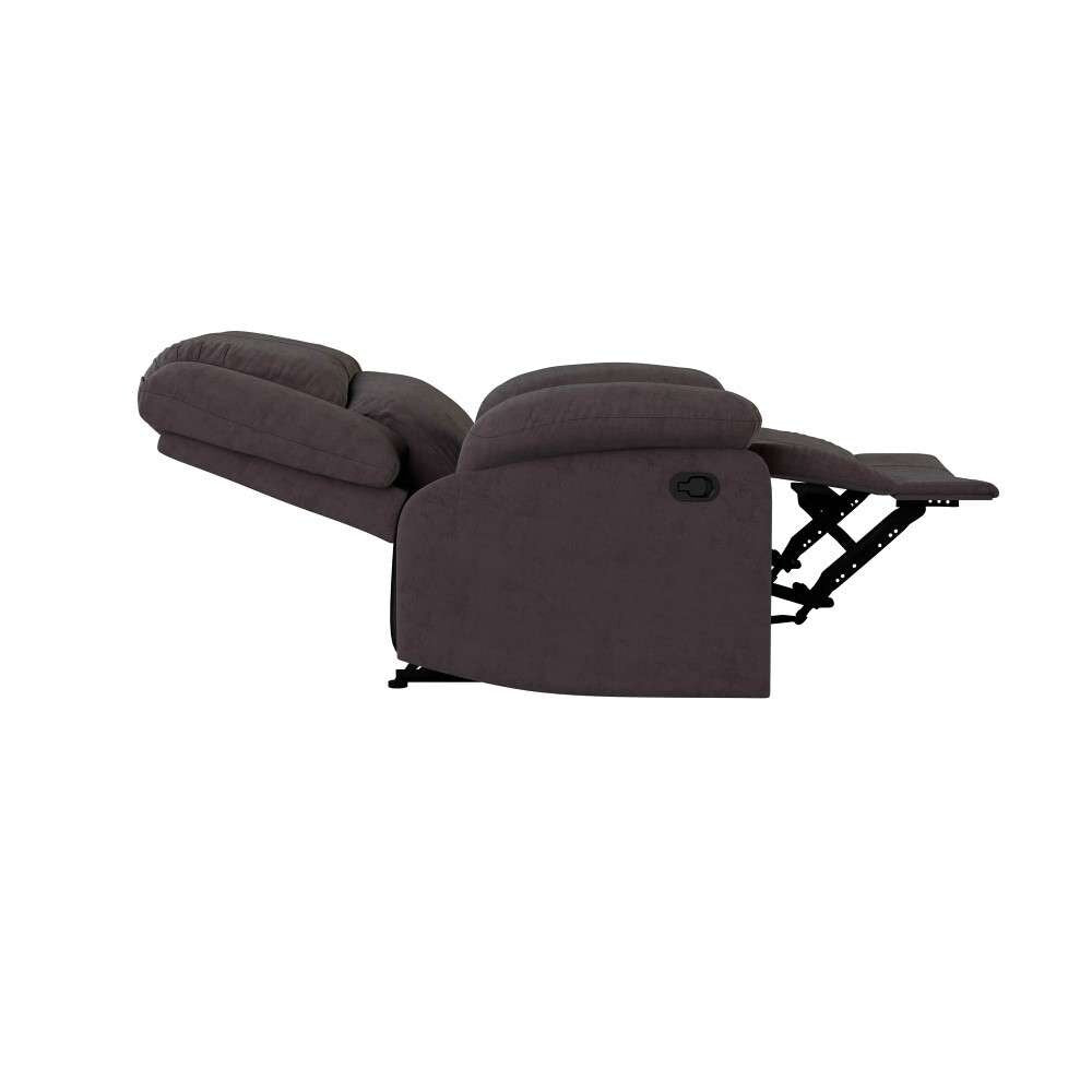 Relax A Lounger - Phyllis Microfiber Manual Recliner, Chocolate by Lifestyle Solutions - RR-PRK1CM2045 veiw 3