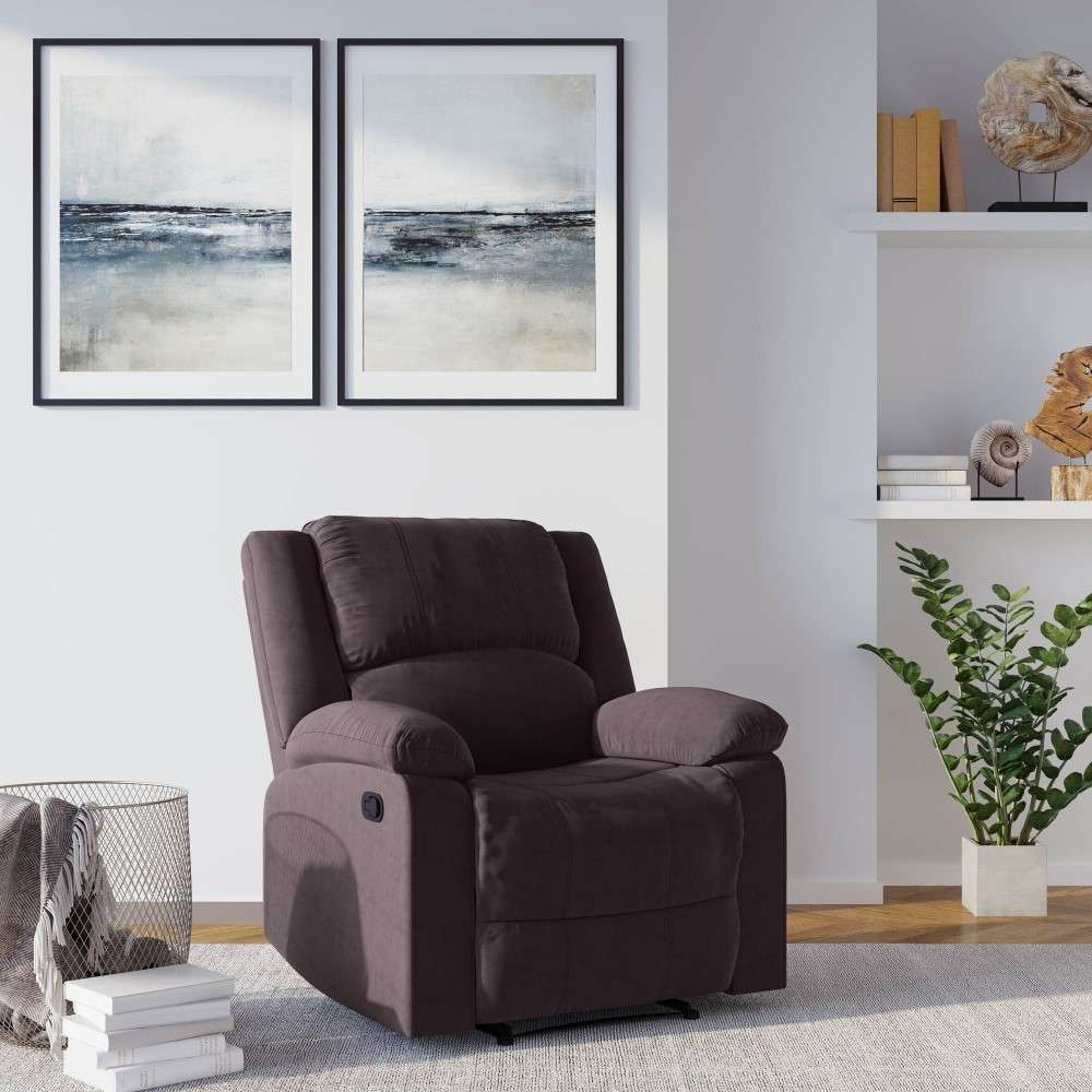 Relax A Lounger - Phyllis Microfiber Manual Recliner, Chocolate by Lifestyle Solutions - RR-PRK1CM2045 veiw 8