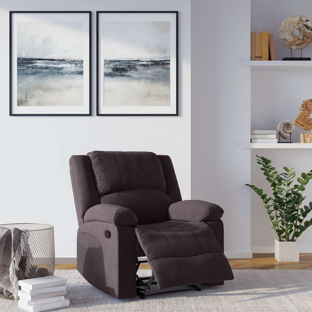 Relax A Lounger - Phyllis Microfiber Manual Recliner, Chocolate by Lifestyle Solutions - RR-PRK1CM2045 veiw 9