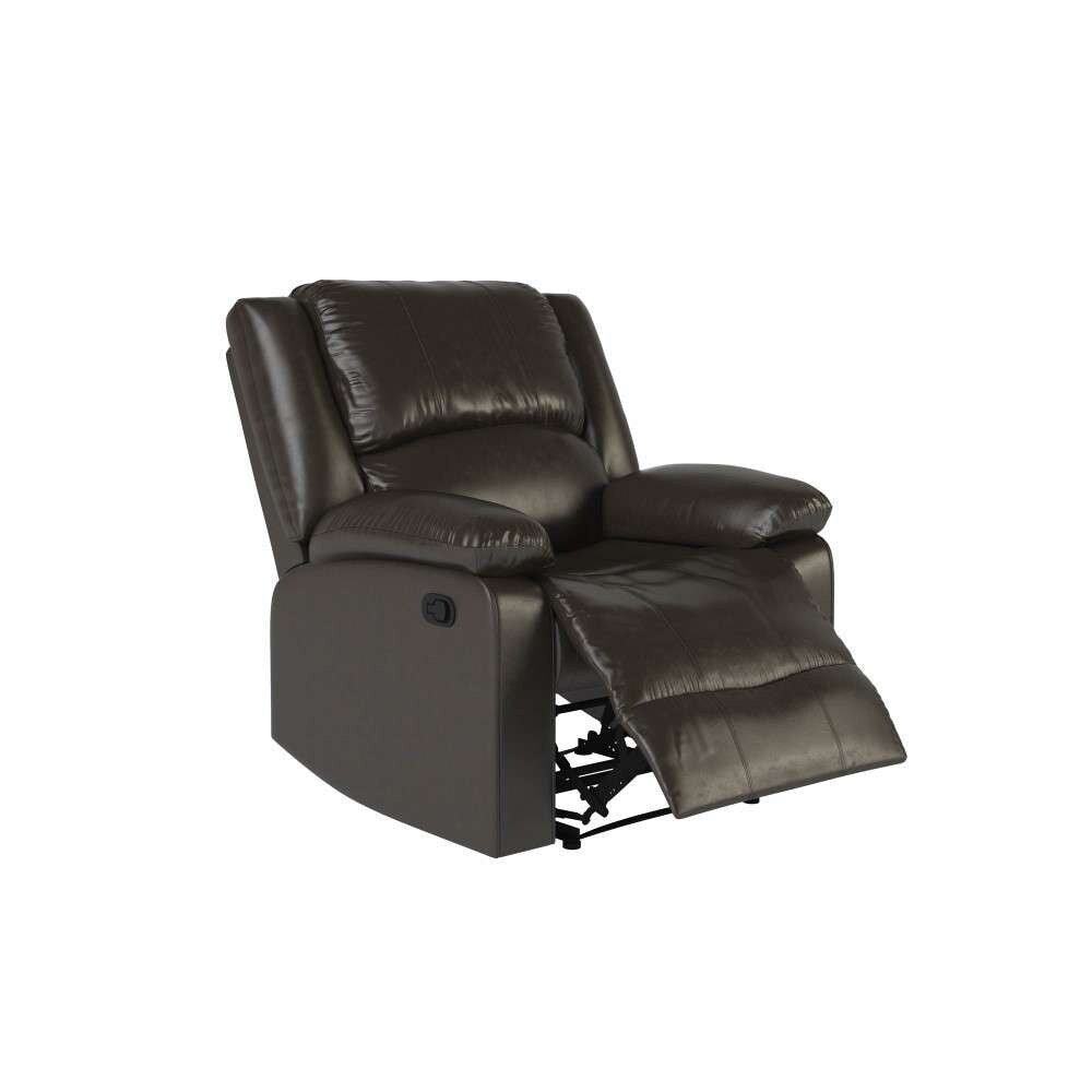 Relax A Lounger - Phyllis Faux Leather Manual Recliner, Java by Lifestyle Solutions - RR-PRK1CP3003 veiw 3