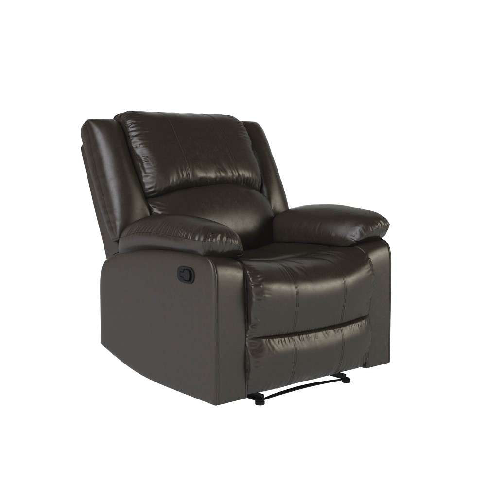 Relax A Lounger - Phyllis Faux Leather Manual Recliner, Java by Lifestyle Solutions - RR-PRK1CP3003 veiw 6
