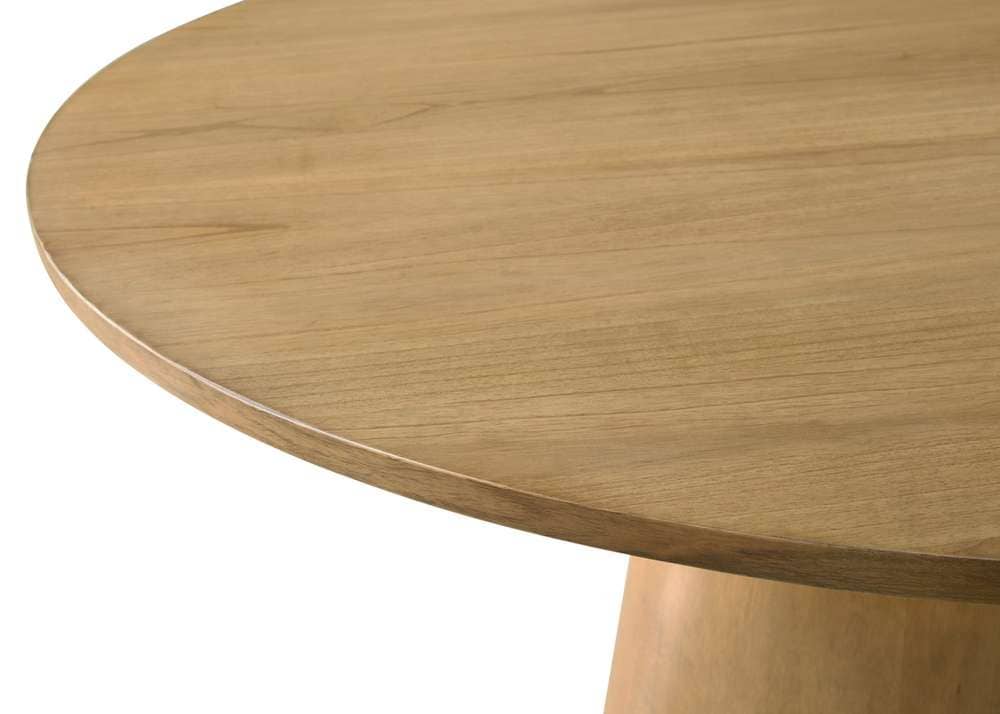 Lilola Home - Jasper Driftwood Finish 5 Piece 47in Wide Contemporary Round Dining Table Set with Beige Fabric Chairs - 30024-1 veiw 5
