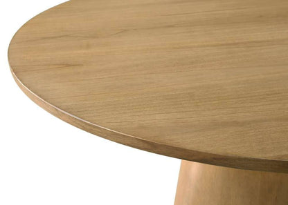 Lilola Home - Jasper Driftwood Finish 5 Piece 47in Wide Contemporary Round Dining Table Set with Beige Fabric Chairs - 30024-1 veiw 5