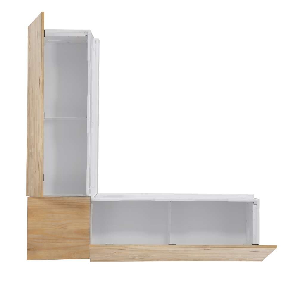 Linon Home Decor - Tobin Corner Nook Bench, Natural/White with Navy Cushions - KNK169NWNVYSET veiw 5