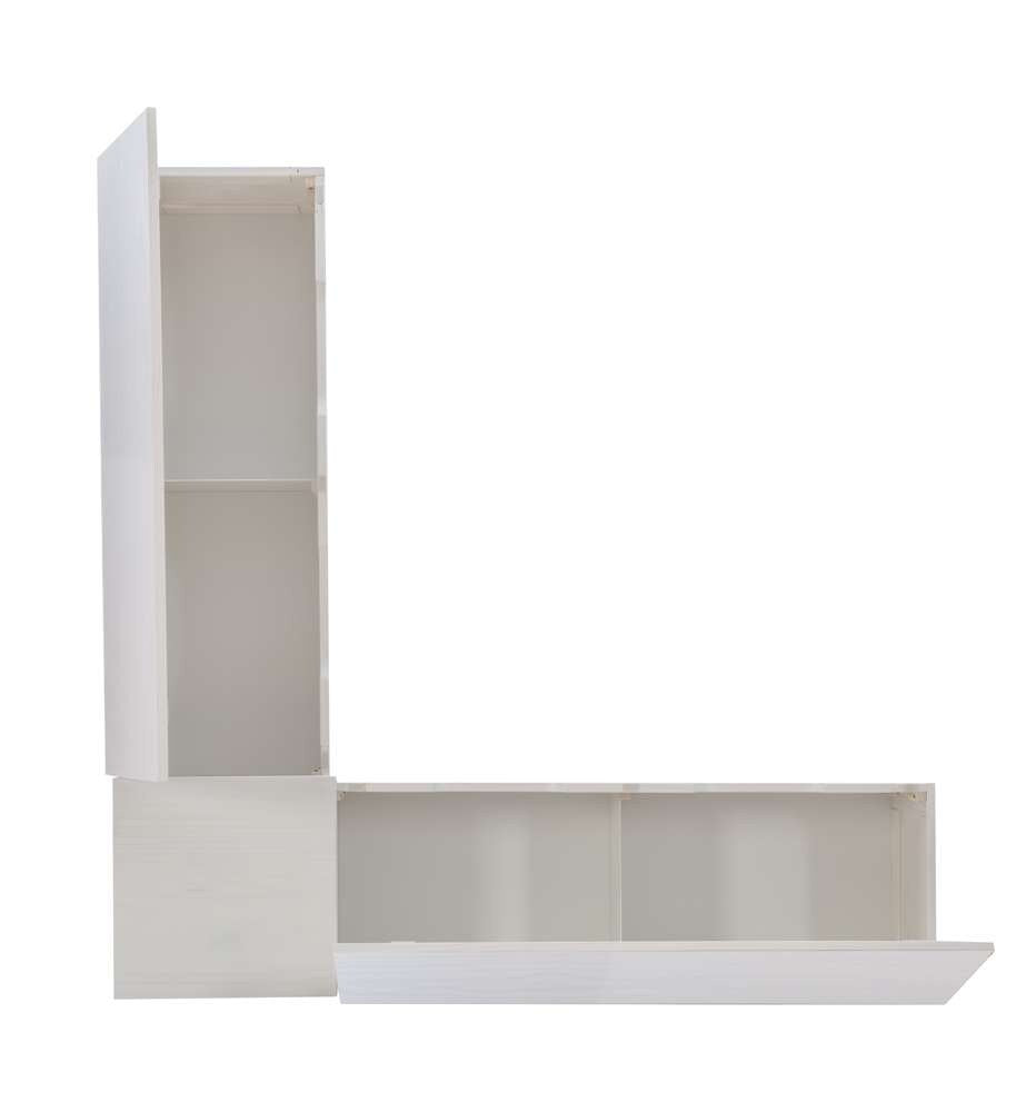 Linon Home Decor - Tobin Corner Nook Bench, White with Navy Cushions - KNK169WNVYSET veiw 5