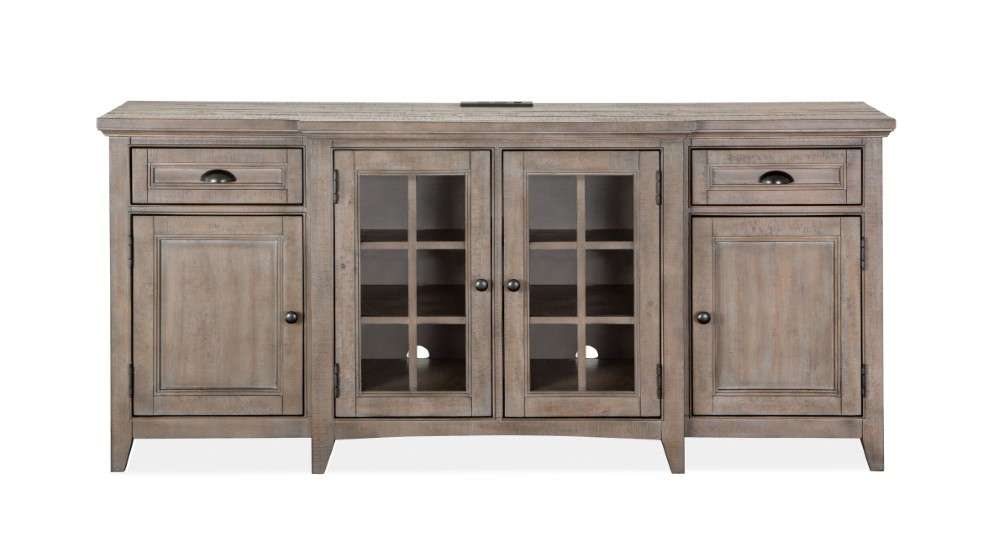 Magnussen - Paxton Place 70in Entertainment Console in Dovetail Grey - E4805-05 veiw 3