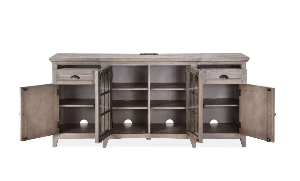 Magnussen - Paxton Place 70in Entertainment Console in Dovetail Grey - E4805-05 veiw 4
