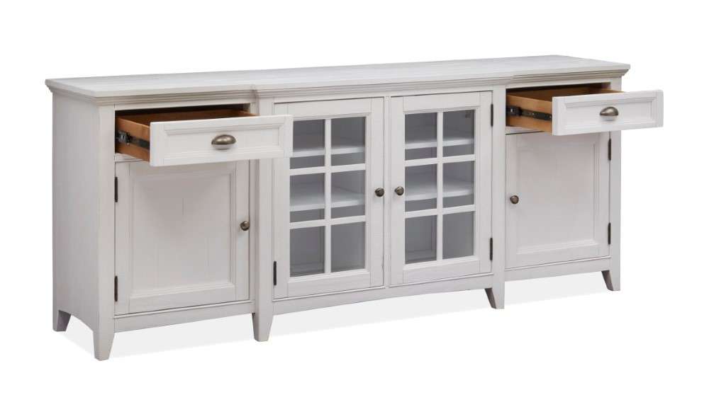 Magnussen - Heron Cove 80in Entertainment Console in Chalk White - E4400-08 veiw 2