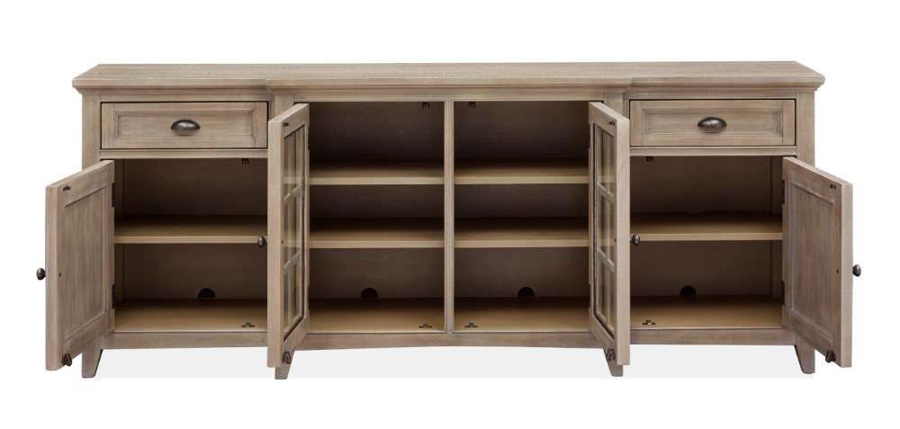 Magnussen - Paxton Place 80in Entertainment Console in Dovetail Grey - E4805-08 veiw 4