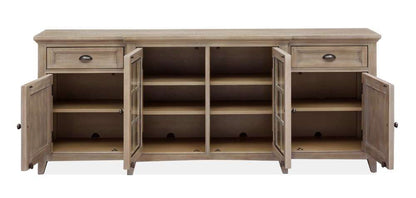 Magnussen - Paxton Place 80in Entertainment Console in Dovetail Grey - E4805-08 veiw 4