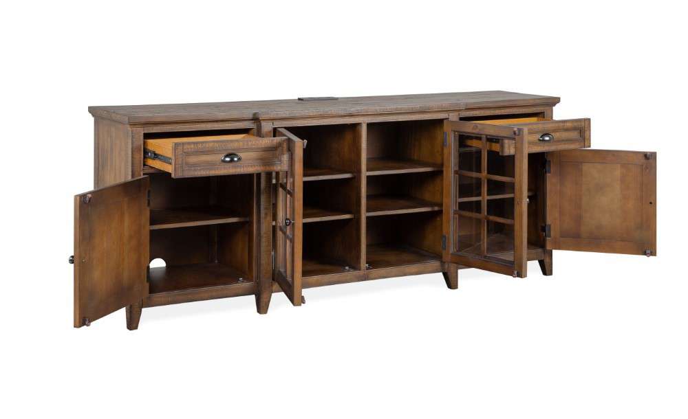 Magnussen - Bay Creek 80in Entertainment Console in Toasted Nutmeg - E4398-08 veiw 2