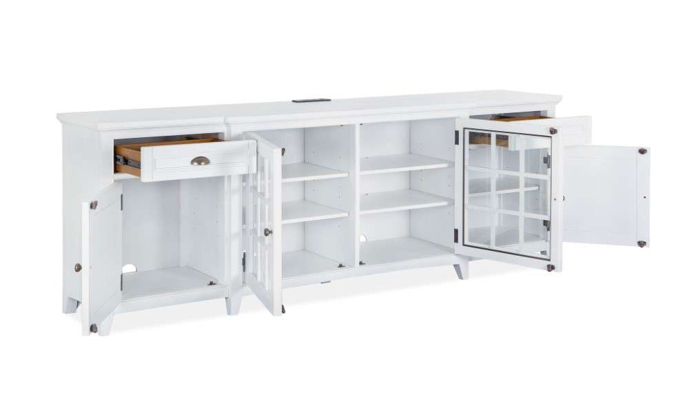 Magnussen - Heron Cove 90in Entertainment Console in Chalk White - E4400-09 veiw 2