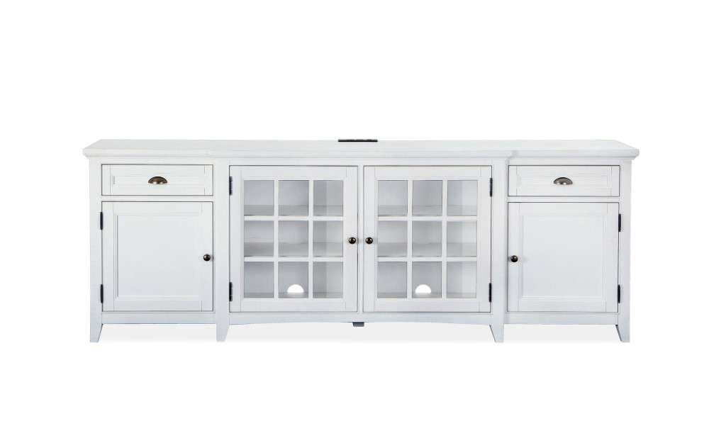 Magnussen - Heron Cove 90in Entertainment Console in Chalk White - E4400-09 veiw 3