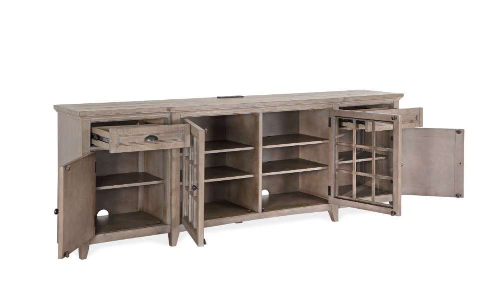 Magnussen - Paxton Place 90in Entertainment Console in Dovetail Grey - E4805-09 veiw 2