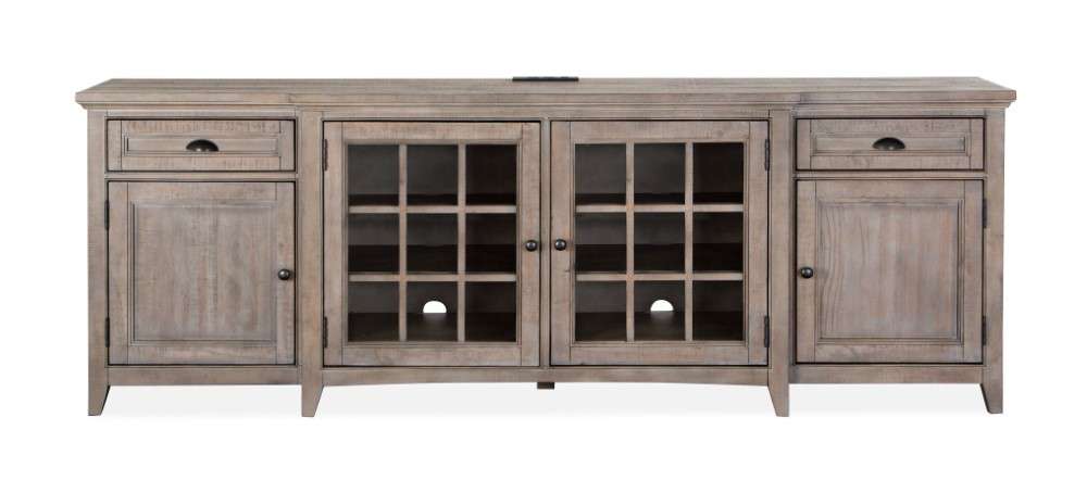 Magnussen - Paxton Place 90in Entertainment Console in Dovetail Grey - E4805-09 veiw 3