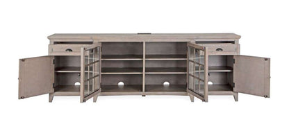Magnussen - Paxton Place 90in Entertainment Console in Dovetail Grey - E4805-09 veiw 4
