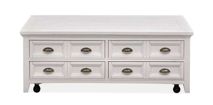 Magnussen - Heron Cove Lift Top Storage Cocktail Table with Casters in Chalk White - T4400-50 veiw 2