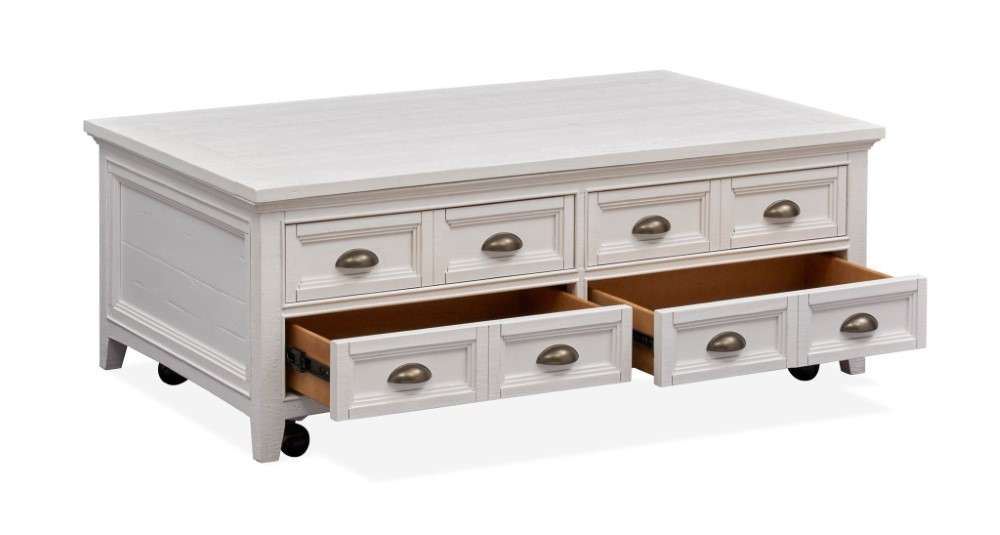Magnussen - Heron Cove Lift Top Storage Cocktail Table with Casters in Chalk White - T4400-50 veiw 4