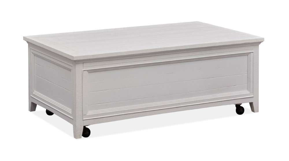 Magnussen - Heron Cove Lift Top Storage Cocktail Table with Casters in Chalk White - T4400-50 veiw 5