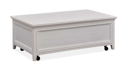 Magnussen - Heron Cove Lift Top Storage Cocktail Table with Casters in Chalk White - T4400-50 veiw 5