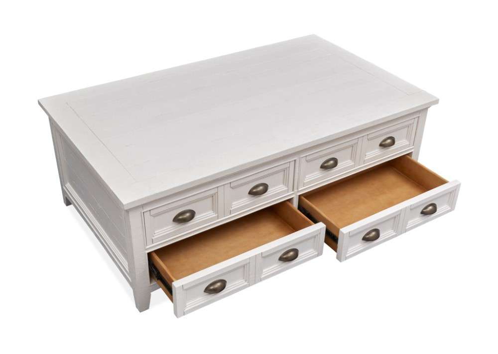 Magnussen - Heron Cove Lift Top Storage Cocktail Table with Casters in Chalk White - T4400-50 veiw 7