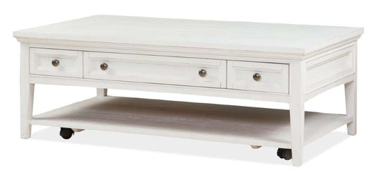 Magnussen - Heron Cove Rectangular Cocktail Table with Casters in Chalk White - T4400-43 veiw 1