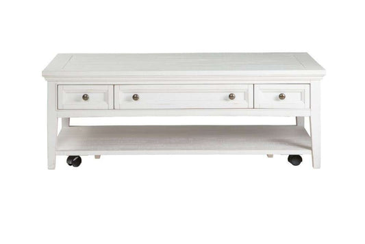 Magnussen - Heron Cove Rectangular Cocktail Table with Casters in Chalk White - T4400-43 veiw 2