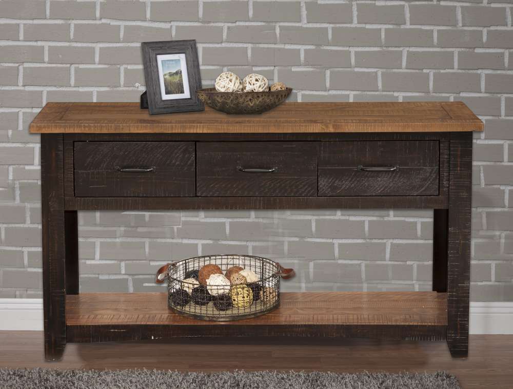 Martin Svensson Home -  Rustic Sofa - Console Table, Antique Black and Honey Tobacco - 890145 veiw 2