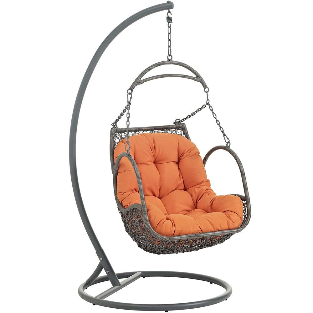 Modway - Arbor Outdoor Patio Wood Swing Chair - EEI-2279-ORA-SET veiw 1
