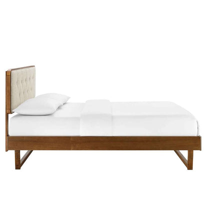 Modway - Bridgette King Wood Platform Bed With Angular Frame - MOD-6644-WAL-BEI veiw 4