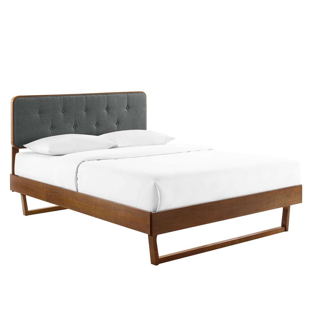 Modway - Bridgette King Wood Platform Bed With Angular Frame - MOD-6644-WAL-CHA veiw 2