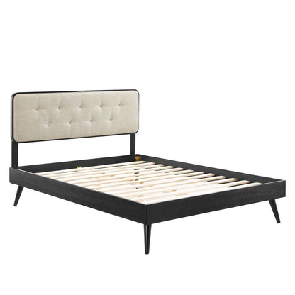 Modway - Bridgette King Wood Platform Bed With Splayed Legs - MOD-6647-BLK-BEI veiw 3