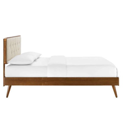 Modway - Bridgette King Wood Platform Bed With Splayed Legs - MOD-6647-WAL-BEI veiw 4