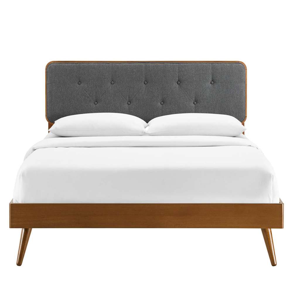 Modway - Bridgette King Wood Platform Bed With Splayed Legs - MOD-6647-WAL-CHA veiw 5