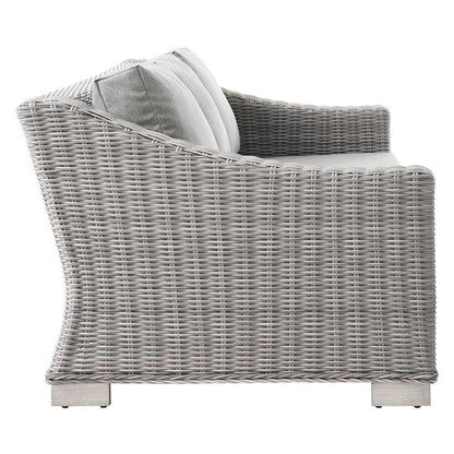 Modway - Conway 4-Piece Outdoor Patio Wicker Rattan Furniture Set in Light Gray Gray - EEI-5091-GRY veiw 4
