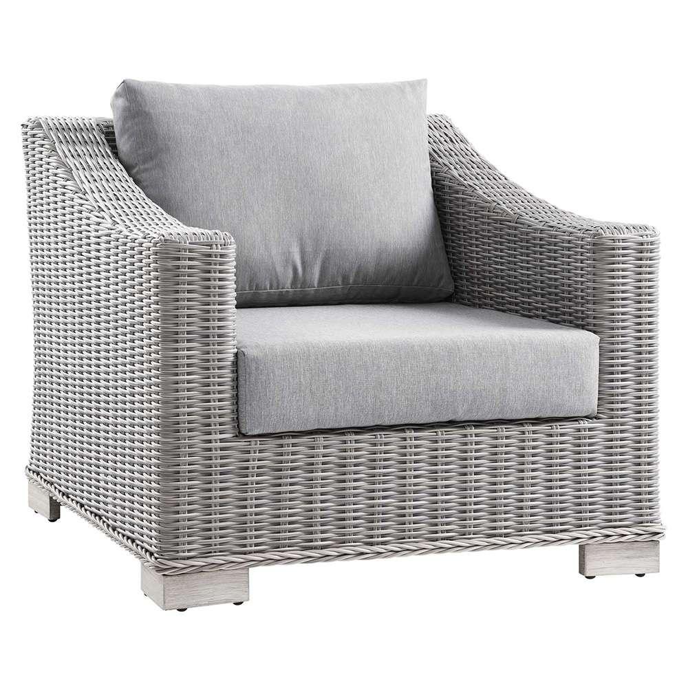 Modway - Conway Outdoor Patio Wicker Rattan Armchair - EEI-4840-LGR-GRY veiw 1