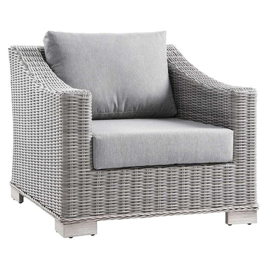 Modway - Conway Outdoor Patio Wicker Rattan Armchair - EEI-4840-LGR-GRY veiw 1