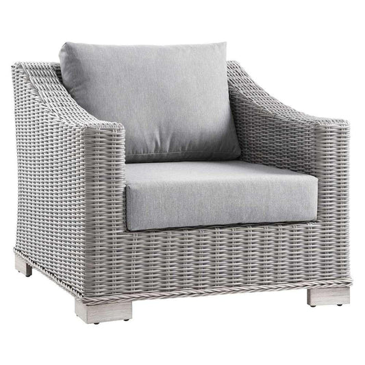 Modway - Conway Outdoor Patio Wicker Rattan Armchair - EEI-4840-LGR-GRY veiw 2