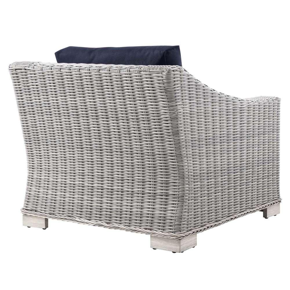 Modway - Conway Outdoor Patio Wicker Rattan Armchair - EEI-4840-LGR-NAV veiw 5