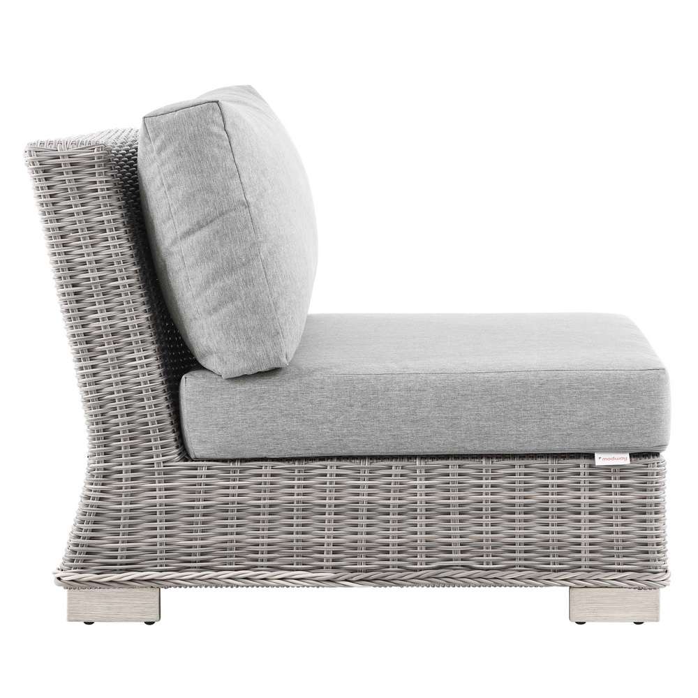 Modway - Conway Outdoor Patio Wicker Rattan Armless Chair - EEI-4847-LGR-GRY veiw 3