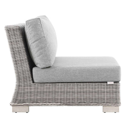 Modway - Conway Outdoor Patio Wicker Rattan Armless Chair - EEI-4847-LGR-GRY veiw 3